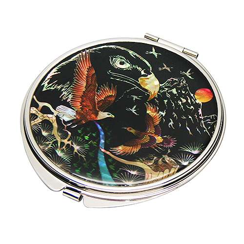 Mother-of-Pearl Hand Mirror with Eagle