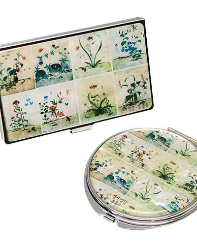 螺鈿鏡 名刺入れ 2種 草虫図