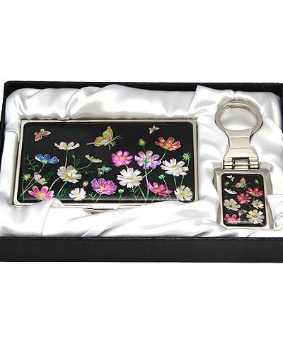 螺鈿名刺ケース&鍵2種 コスモス