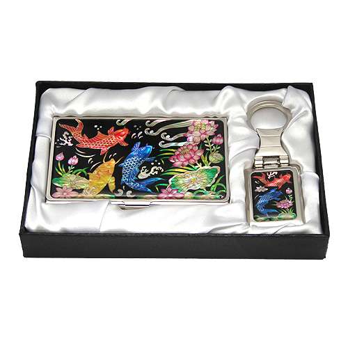 Nacre Business Card Keychain Set of 2 - Carp