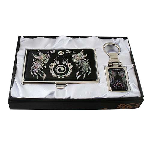 Mother-of-Pearl Business Card and Key Set (2 Keys) - Phoenix