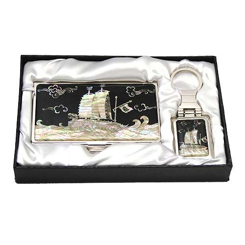 Mother-of-Pearl Business Card Case and Key Set (2 Types) - Turtle Ship