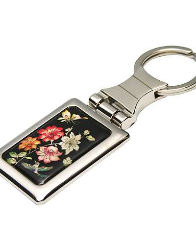 螺鈿四角キーリング 桜