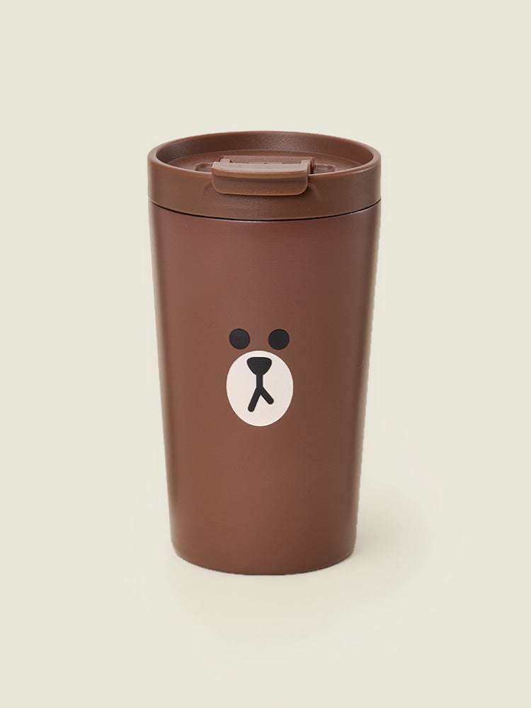 LINE FRIENDS Brown Flip Cap Tumbler (420ml)