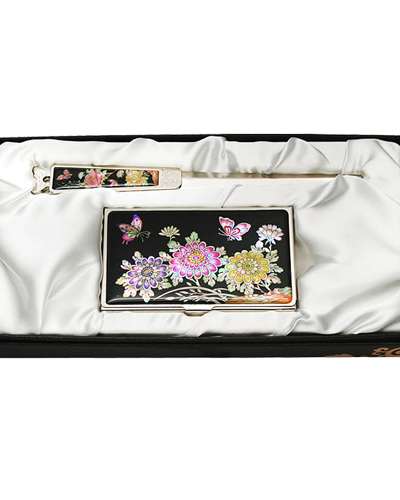 螺鈿名刺入れ ジカル 2種 菊花