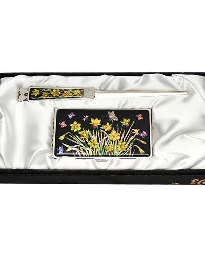 螺鈿名刺ケース ジカル 2種 水仙花