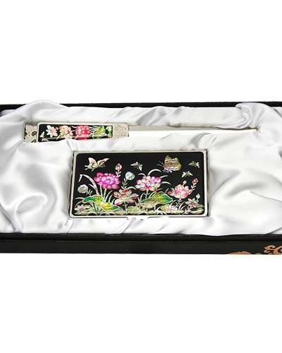 貝殻名刺ケース ジカル 2種 蓮花 黒