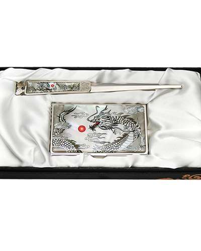 貝殻名刺ケース 磁力2種 黒龍