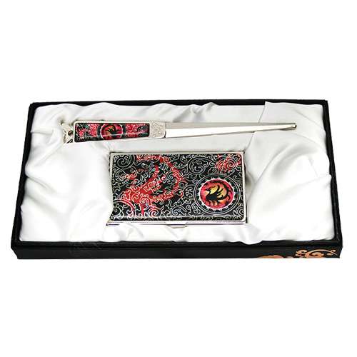 Mother-of-Pearl Business Card Case Jigal 2-Type Set Samjogo 2