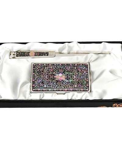 螺鈿名刺ケース ジカル 2種 唐草唐草模様