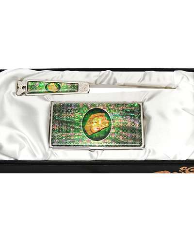 天然貝製名刺ケース ジカル 2種 瓦当文様セット