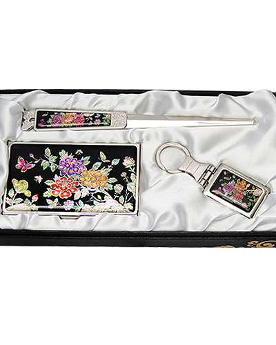 螺鈿名刺ケース ジカル 3種 牡丹花