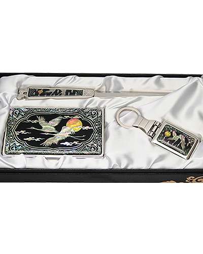 天然貝殻名刺ケース ジカル 3種 雲鶴