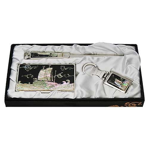 Mother-of-Pearl Business Card Case Knife Set of 3 - Geobukseon