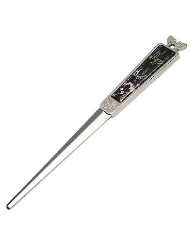 レターナイフ 梅と蝶1 黒