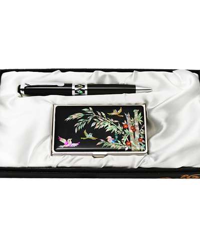 螺鈿ボールペン名刺2種セット 竹
