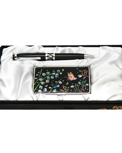 螺鈿ボールペン名刺 2種セット 鈴花