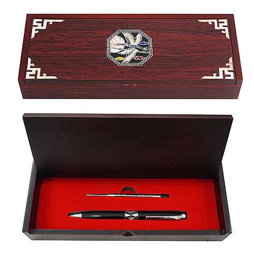 Pilham Mother-of-Pearl Ballpen Set - Octagonal Crane and Pine