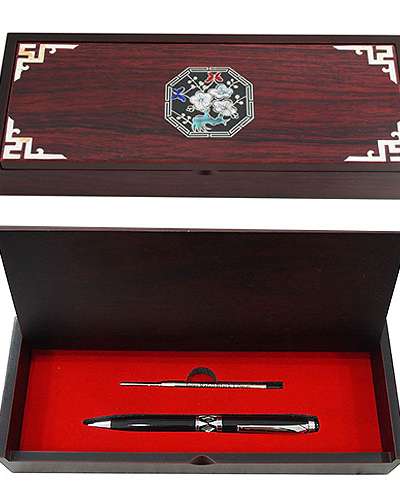 Shellwork Ballpoint Pen Set - Octagonal Plum Blossom
