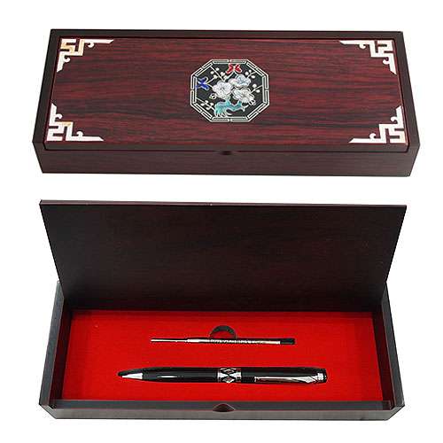 Shellwork Ballpoint Pen Set - Octagonal Plum Blossom