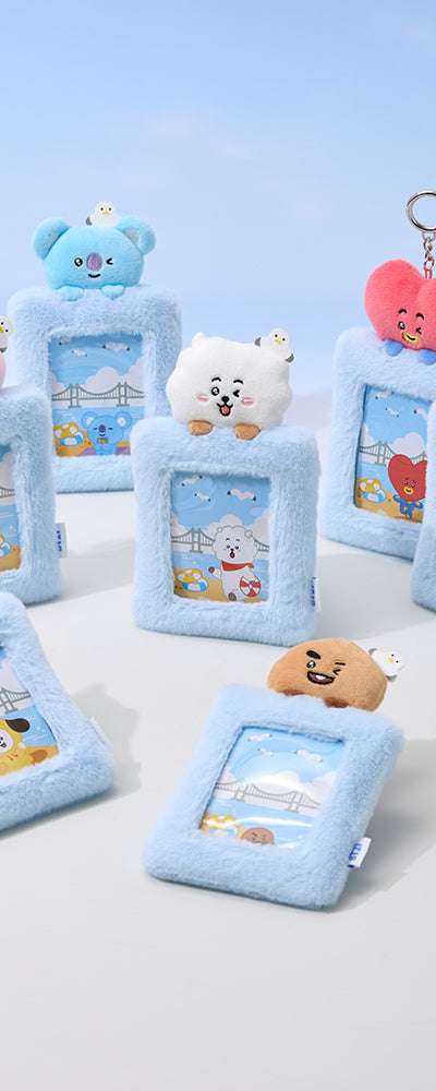 BT21 釜山 キャラクター フォトカード ホルダー キーリング