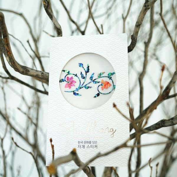 Two Lotus Flowers Mother-of-Pearl Sticker