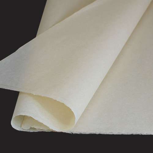 Pale Yellow Lacquered Korean Paper Large Sheet for Folk Painting