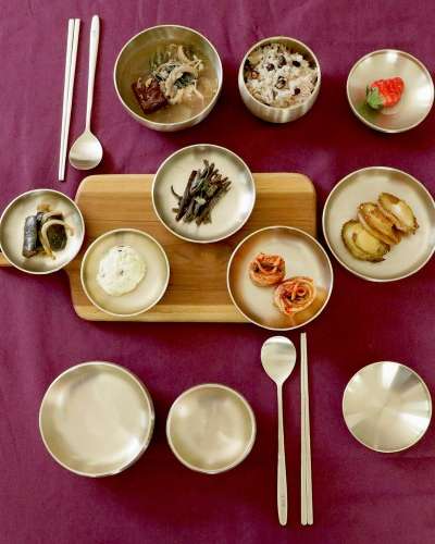 Myungsung Yugi Bangjja Yugi Royal Court 2-Person Bansang Set Home Set Bangjja Yugi Bowl Engagement Gift Set