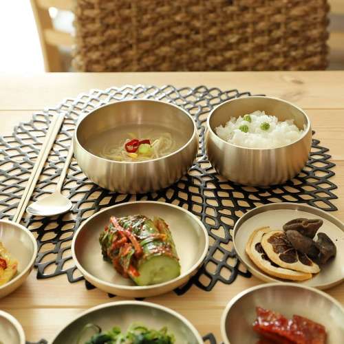 Myeongseong Yugi Bangjja Practical Single-Serving Dinnerware Set Brass Bowl Set Short-Legged Table Setting