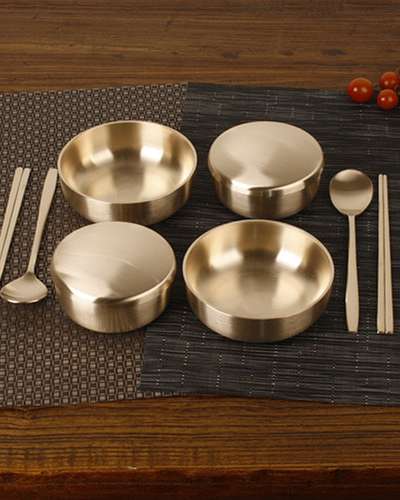 Myungsung Yugi Bangjja Yugi Combination 2-Person Single-Leg Dining Table Set (With Utensils)