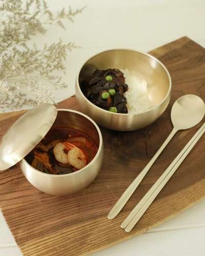 Myeongseong Yugi Bangjja Sinyok Tableware 1-Person Set (Includes Utensils) Yugi Bowl Set Single Tray Table