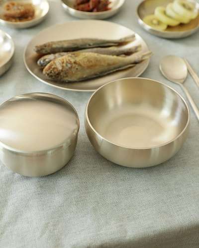 Myeongseong Yugi Shin Okshikgi Set - Bangja Yugi Brass Tableware Set