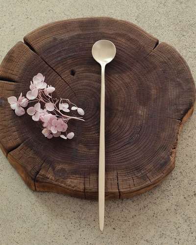 Myungseong Bangja Brass Long Spoon - Long Teaspoon, Muddler, Bar Spoon