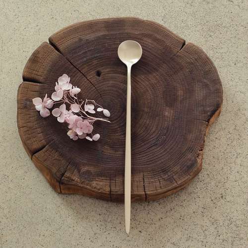 Myungseong Bangja Brass Long Spoon - Long Teaspoon, Muddler, Bar Spoon