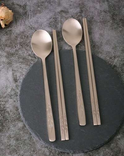 [Myeongseong Yugi] Plum Blossom Cutlery Set of 2 (with Box)