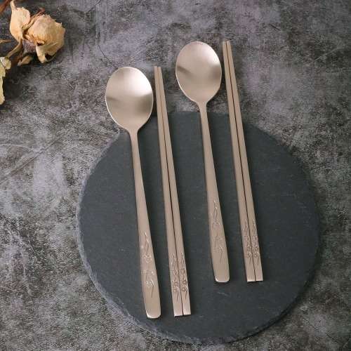 [Myeongseong Yugi] Plum Blossom Cutlery Set of 2 (with Box)