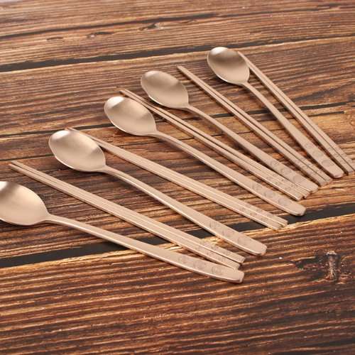 Myungseong Yugi Wanja Spoon 5-Person Utensil Set Bangjja Yugi Brass Spoon