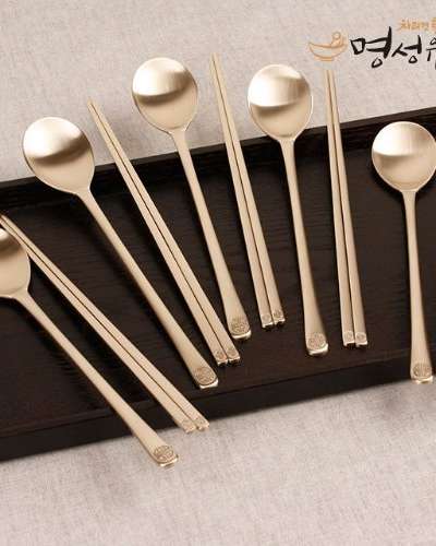 [Myeongseong Yugi] Sujamuon Spoon & Chopstick 5-Person Set (Basic)