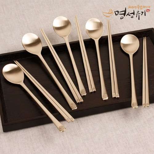 [Myeongseong Yugi] Sujamuon Spoon & Chopstick 5-Person Set (Basic)
