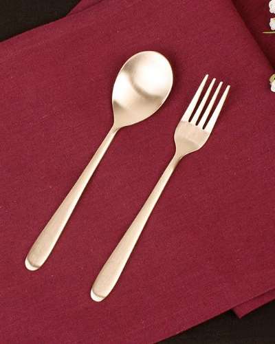 [Myeongseong Yugi] Half-Moon Children's Spoon and Fork Set