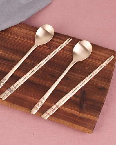 [Myungsung Yugi] Yugi Blue Turtle Spoon and Chopsticks Set (1 pair)