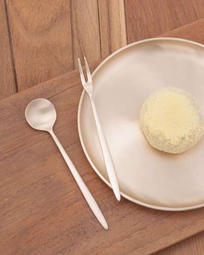 Myungsung Bangjja Westernware Teaspoon and Fork Set 2P - First Birthday Gift with Engraving