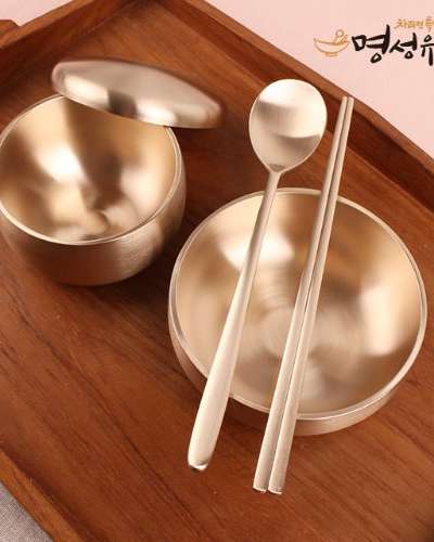 [Myeongseong Yugi] Minsu Spoon and Chopsticks Set (1 pair)