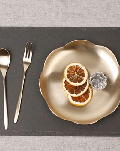 Myeongseong Yugi Half-Moon Tea Spoon & Fork Set - First Birthday & Wedding Gift