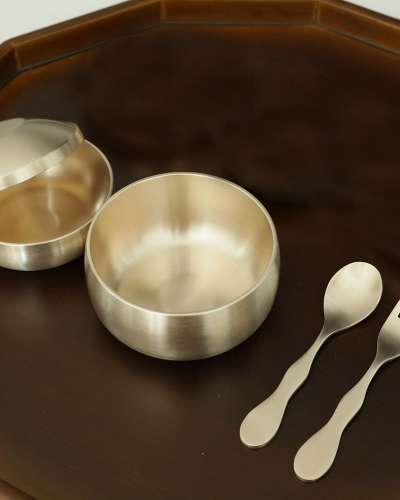 Myungsung Bangja Infant Tableware Set - Bowl & Spoon/Fork Set