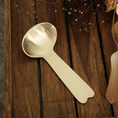 Myeongseong Brass Ware Mini Ladle Heart-Shaped Gua Sha Massage Tool