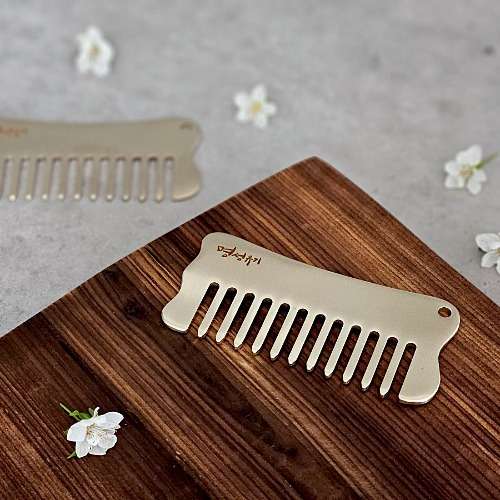 Myungsung Bangja Brass Gua Sha Comb - Scalp & Meridian Massage Tool