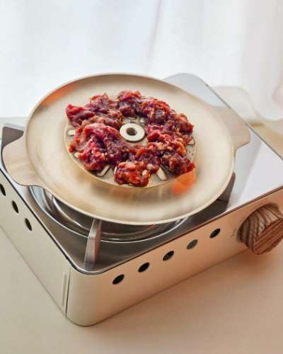 Myeongseong Brass Bulgogi Cooking Pan for 1-2 People