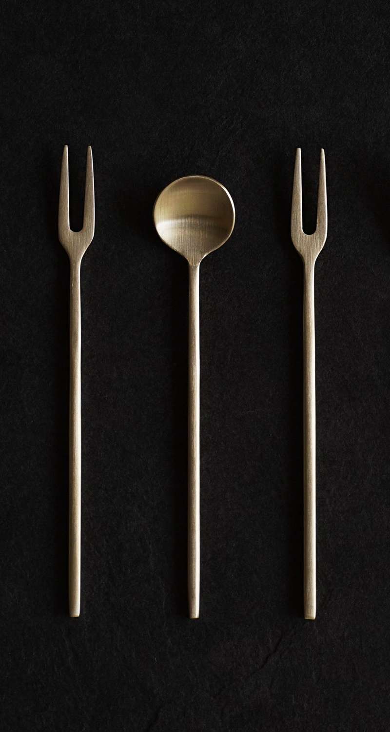 Notdam Bangja Yogi Cherry Tea Spoon and Fork 5-Piece Set