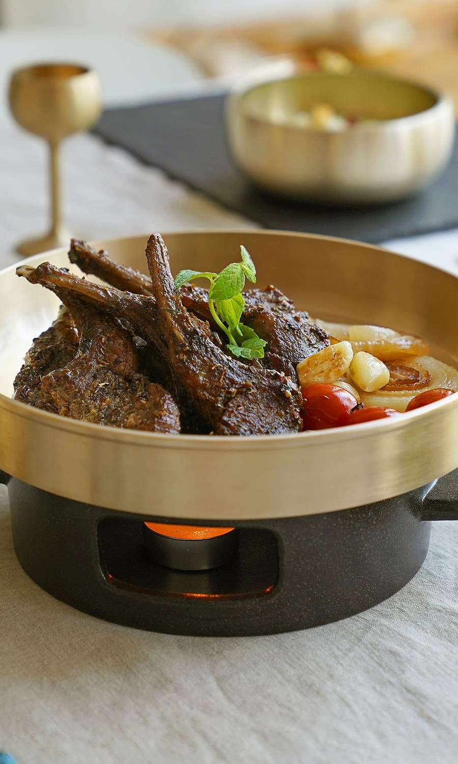 Bangjja Yugi Brass Bronze Two-Handled Direct Flame Pan